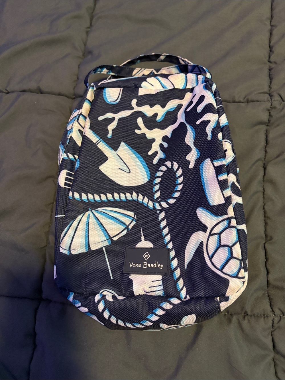 Vera Bradley Navy Beach Print Travel Pouch